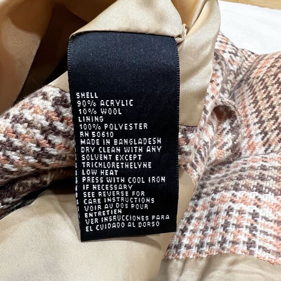 Kasper Plaid Blazer in Brown and Cream - Picture 8 of 10